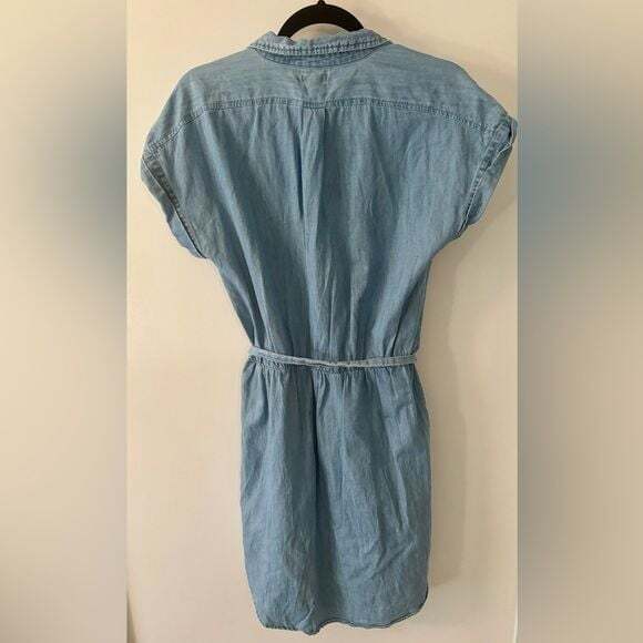 J. CREW Factory Belted Chambray Shirt Dress Women’s Size Medium - Picture 2 of 6
